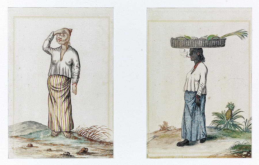 Dutch School, 18th century Types and costumes of the East Indies -3 ...