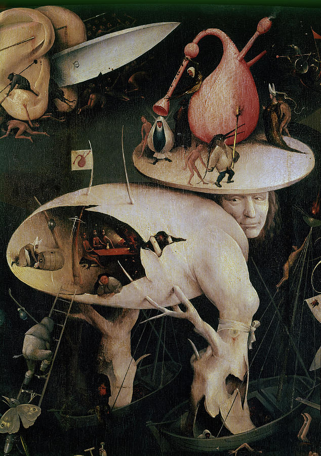 Dutch school. Detail of The Garden of Earthly Delights Hell.Oil on canvas 220 x 195 cm. Painting by Jheronimus Van Aken-el Bosco-j Bosch Dutch school. Detail of The Garden of Earthly Delights Hell.Oil on canvas 220 x 195 cm. Painting by Jheronimus Van Aken-el Bosco-j Bosch