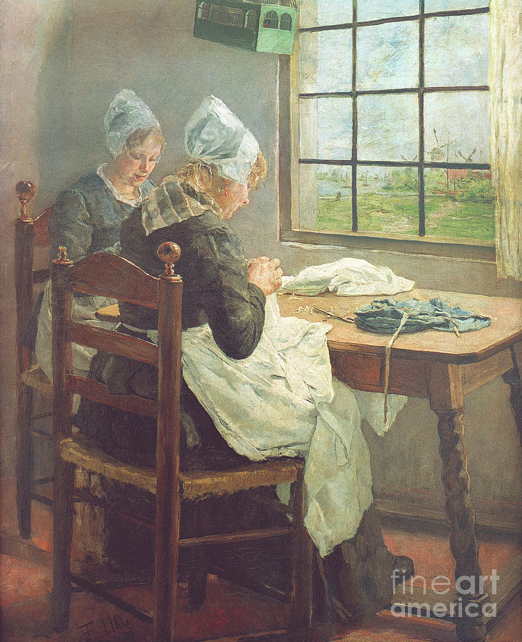 Dutch seamstresses AKG256978 Painting by Fritz von Uhde - Fine Art America