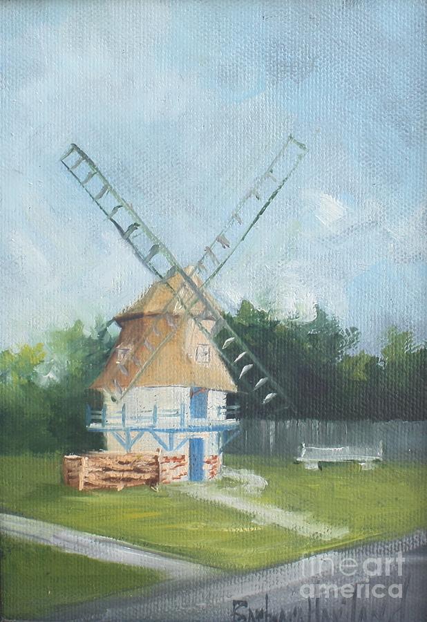 Dutch Windmill Nederland Texas Painting by Barbara Haviland