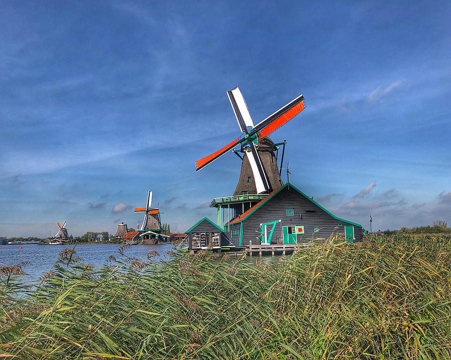 Dutch Windmills Photograph by CR Courson