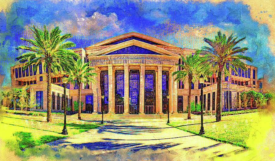 Duval County Courthouse in Jacksonville, Florida - digital painting Digital Art by Nicko Prints
