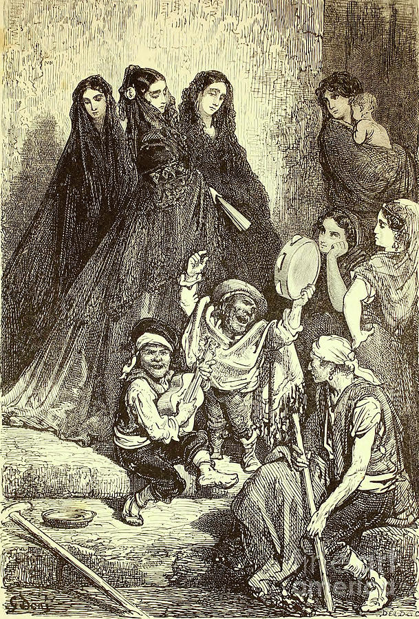 Dwarf Musicians By Gustave Dore W1 Drawing