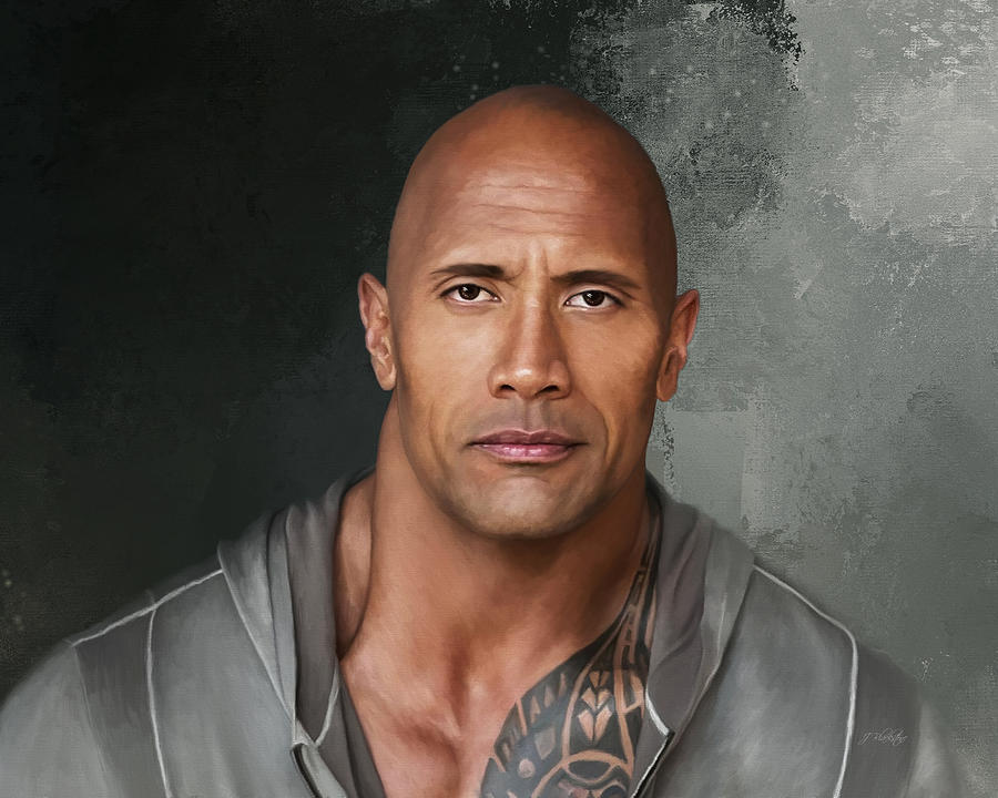 Dwayne The Rock Johnson Painting by Jordan Blackstone
