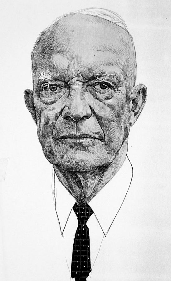 Dwight Eisenhower Drawing by Allan Phillips Pixels