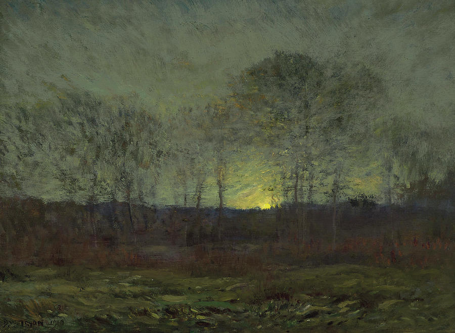 Dwight William Tryon 1849 to 1925 Moonrise Painting by MotionAge ...