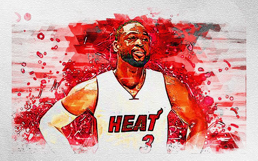 Dwyane Wade Basketball Stars Nba Miami Heat Tyrone Jr Mixed Media by ...