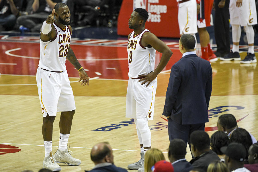 Dwyane Wade, Tyronn Lue, and Lebron James Photograph by Icon Sportswire
