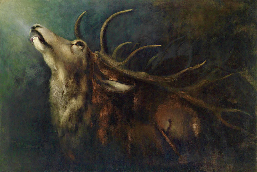 Karl Wilhelm Diefenbach Painting - Dying deer - Digital Remastered Edition by Karl Wilhelm Diefenbach