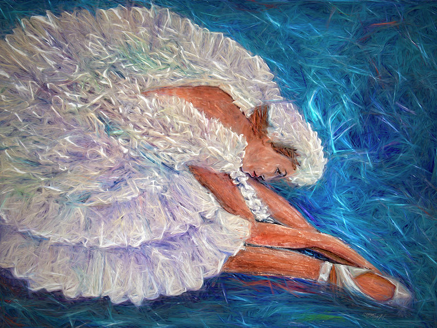 Dying Swan Dancer Anna Pavlova  Painting by OLena Art by Lena Owens - Vibrant Design and