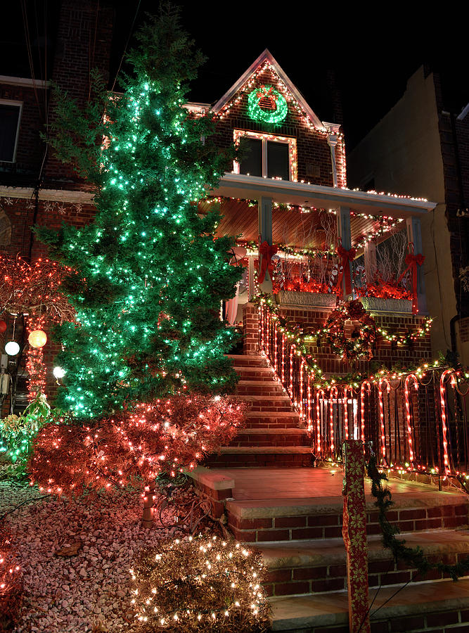 Dyker Heights Holiday Lights - Brooklyn New York Photograph by Brendan Reals
