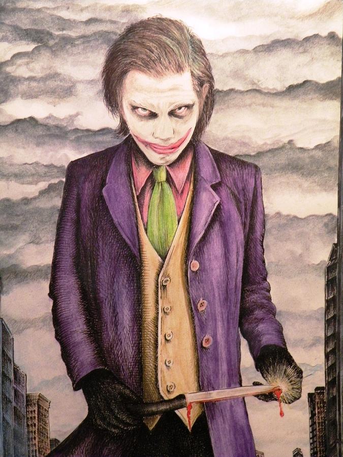Dylan As The Joker, Too Drawing by James Oliver