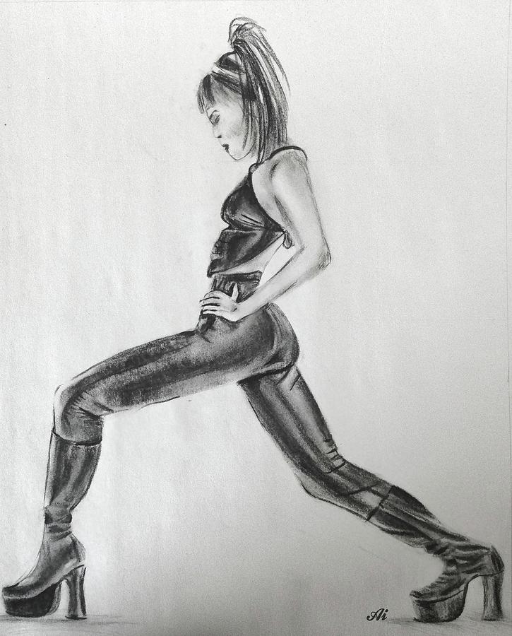 Dynamic Female Fashion Illustration Drawing by Ai The Artist - Fine Art ...