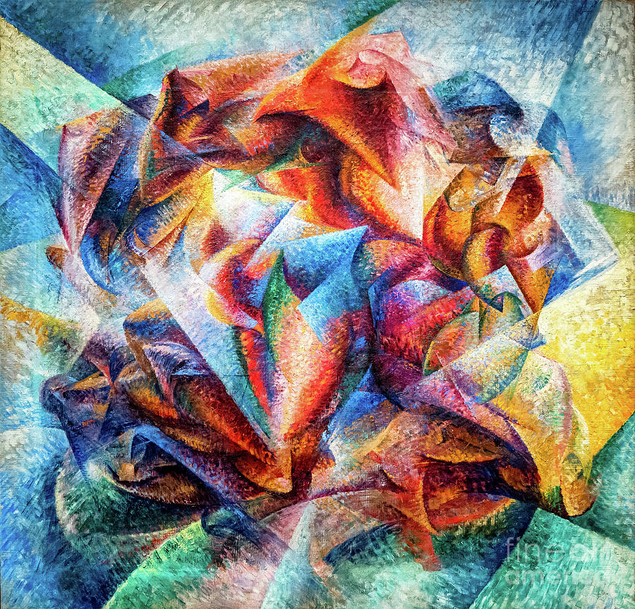 Dynamism of a Soccer Player by Unberto Boccioni Painting by Umberto Boccioni