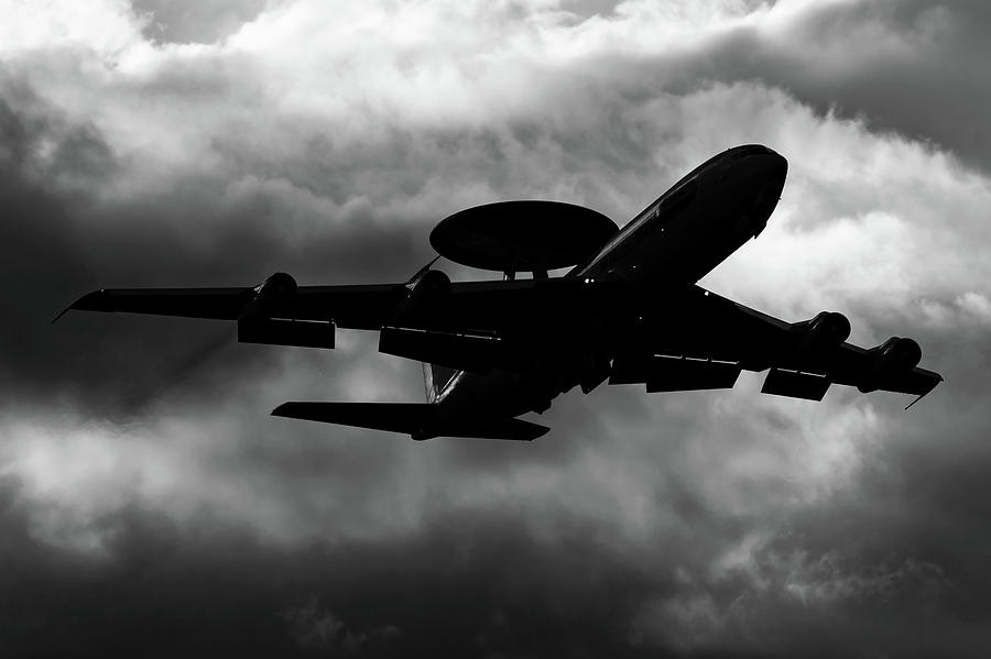 E 3 Awacs Plane Black And White Photograph By Shinju Design