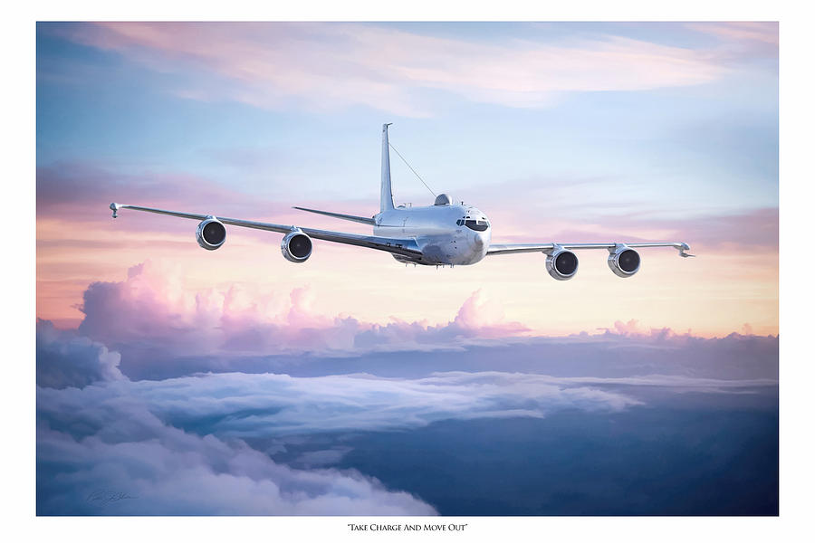 Airplane Digital Art - E-6B Mercury TACAMO with Text by Peter Chilelli