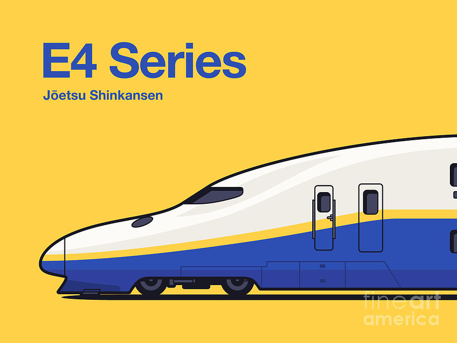 E4 Series Shinkansen Bullet Train Side Digital Art by Organic Synthesis