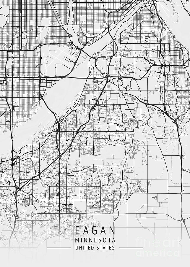 Eagan Minnesota Us Gray City Map Digital Art By Tien Stencil Fine Art America 0987