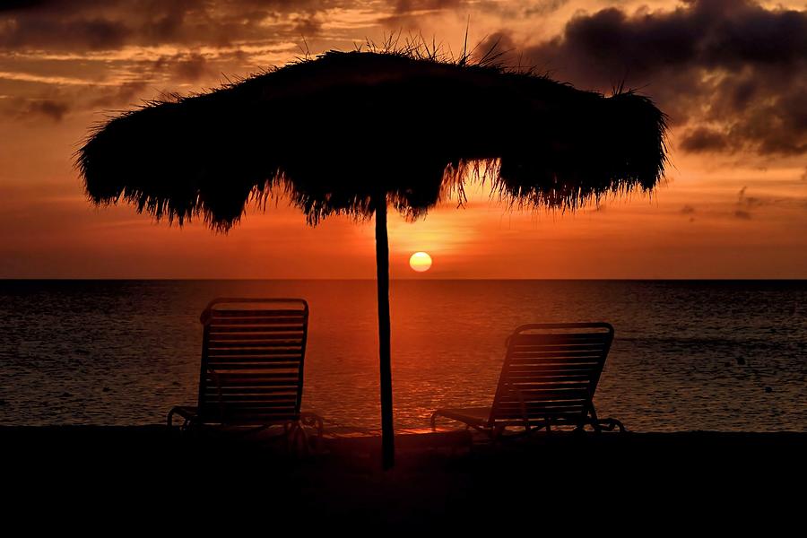 Sunset Photograph - Eagle Beach Sunset by DJ Florek