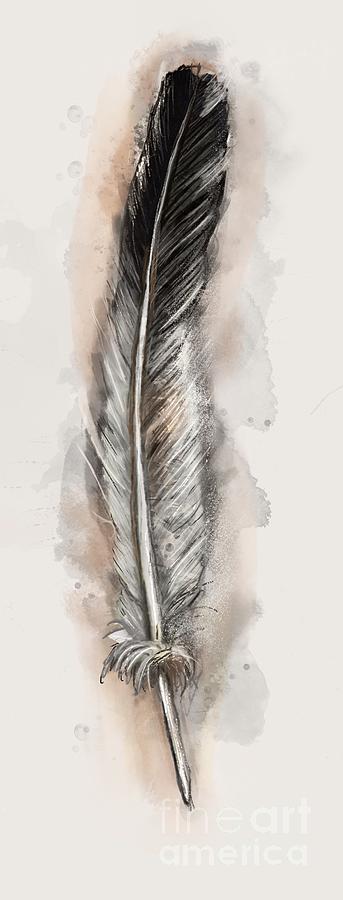 Eagle Mixed Media - Eagle Feather Painting by Julianne Black DiBlasi