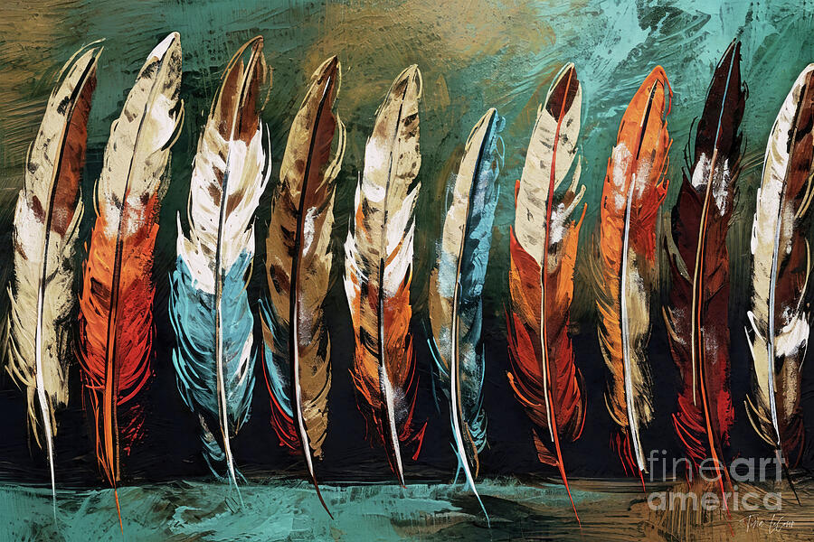 Eagle Feathers Painting by Tina LeCour