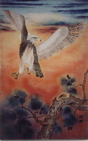 Eagle Flight Painting by Vina Yang