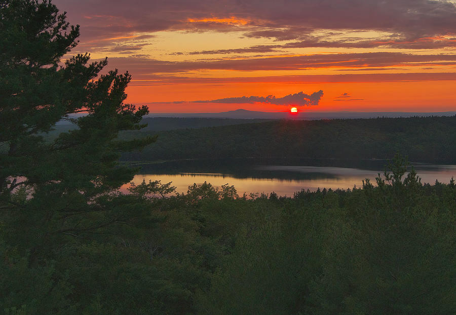 Eagle Lake Acadia Sunset  Photograph by Stephen Vecchiotti