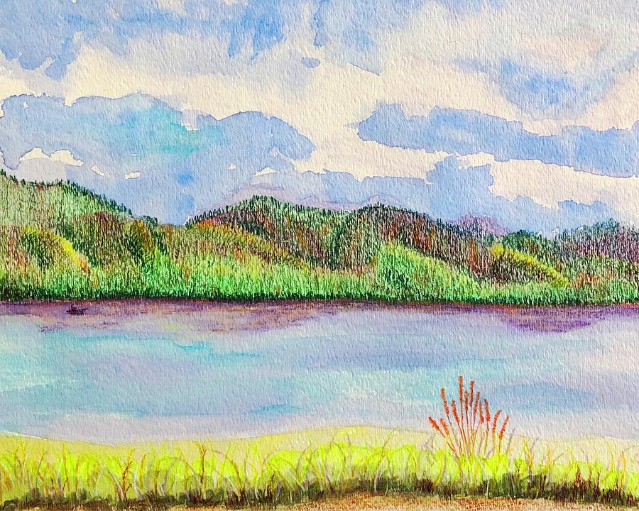 Eagle Lake Terrain Painting by Kirsten Giving