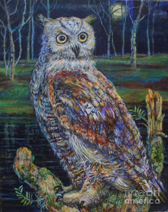 Eagle Owl Painting by Veronica Cassell vaz