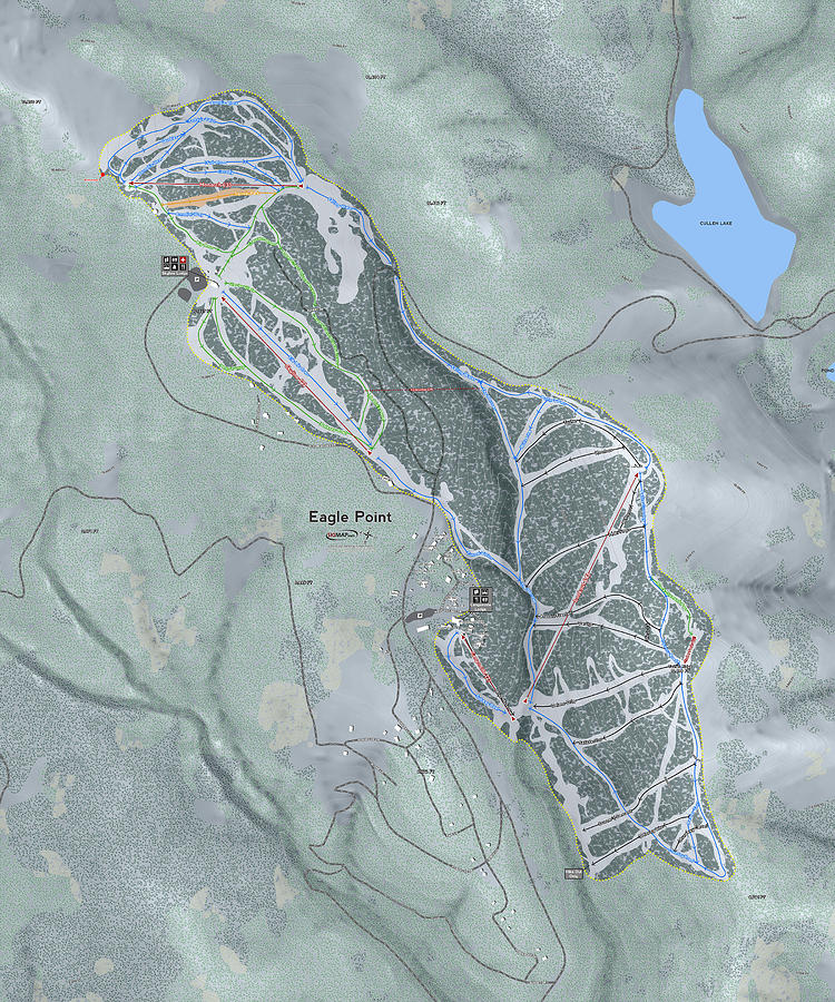 Eagle Point Ski Resort Map Digital Art by Powder Addicts - Pixels