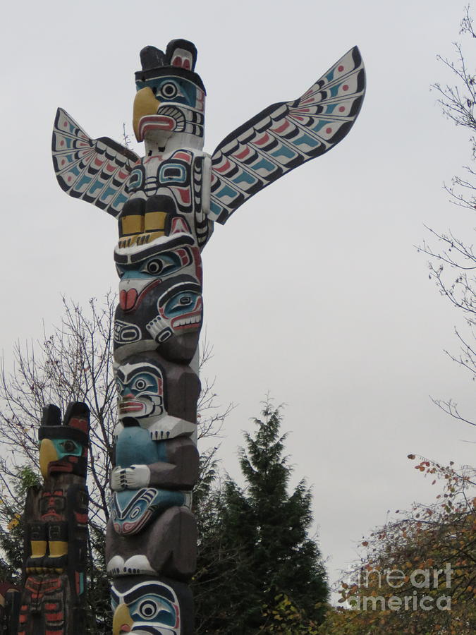 Eagle Totem Pole Photograph by Mary Mikawoz