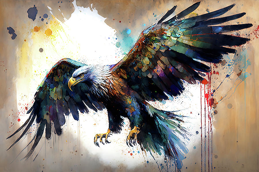 Eagle, Watercolor, 03 Painting by AM FineArtPrints