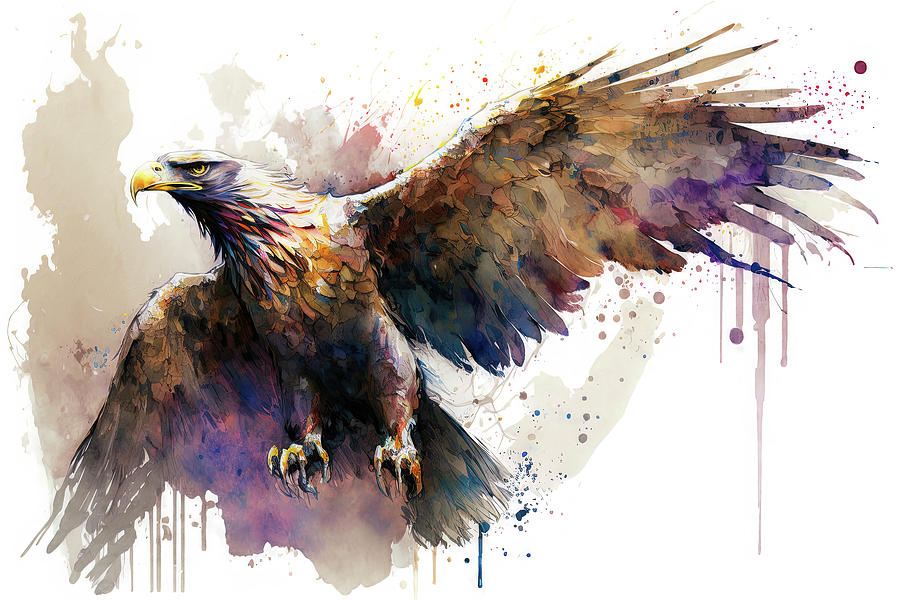 Eagle, Watercolor, 04 Painting by AM FineArtPrints