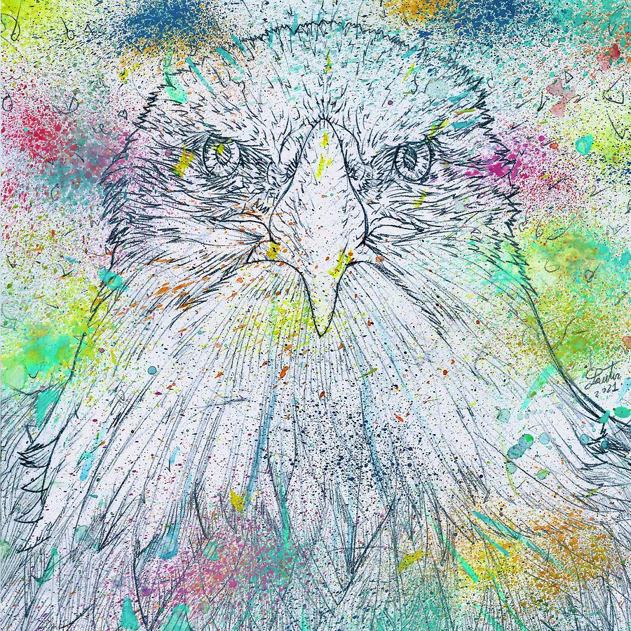 EAGLE - watercolor and pencil portrait .1 Painting by Fabrizio Cassetta