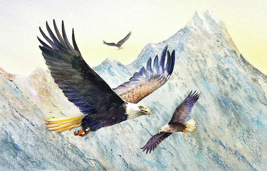 Mountain Painting - Eagles II by Bill Updegraff