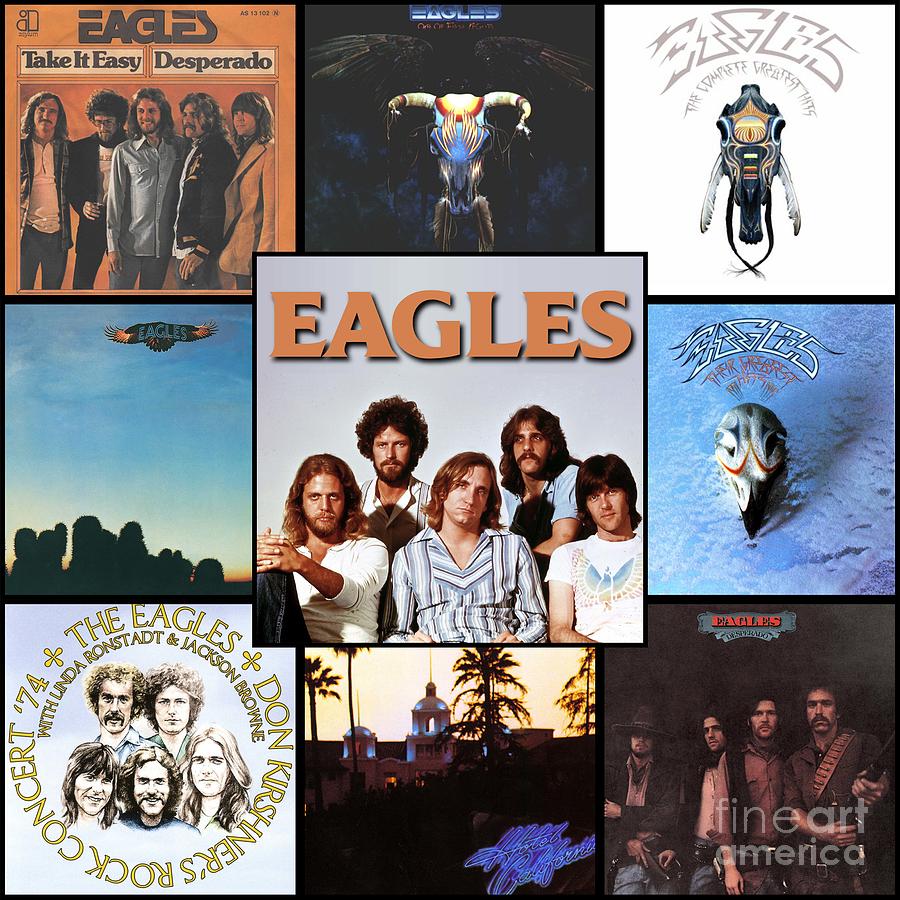 Eagles Rock Band The Best Albums Digital Art by Michael Rojas - Fine ...