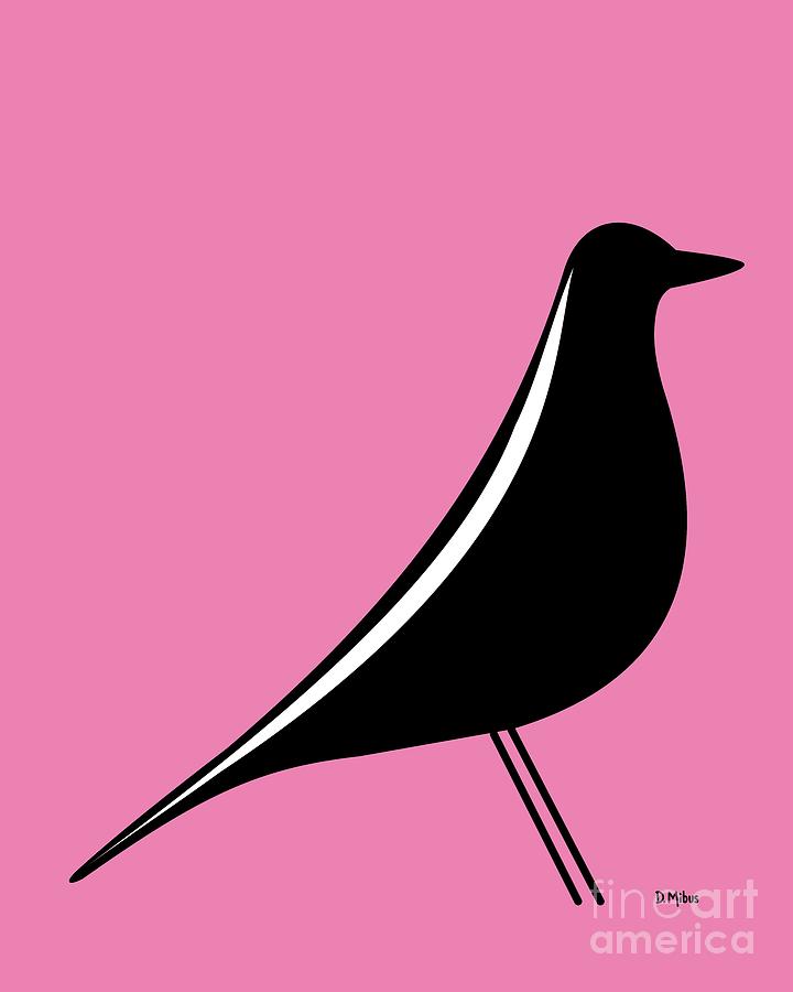 Eames House Bird on Pink Digital Art by Donna Mibus