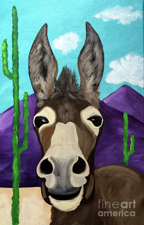 Donkey Painting - Earl by Jennifer Howard