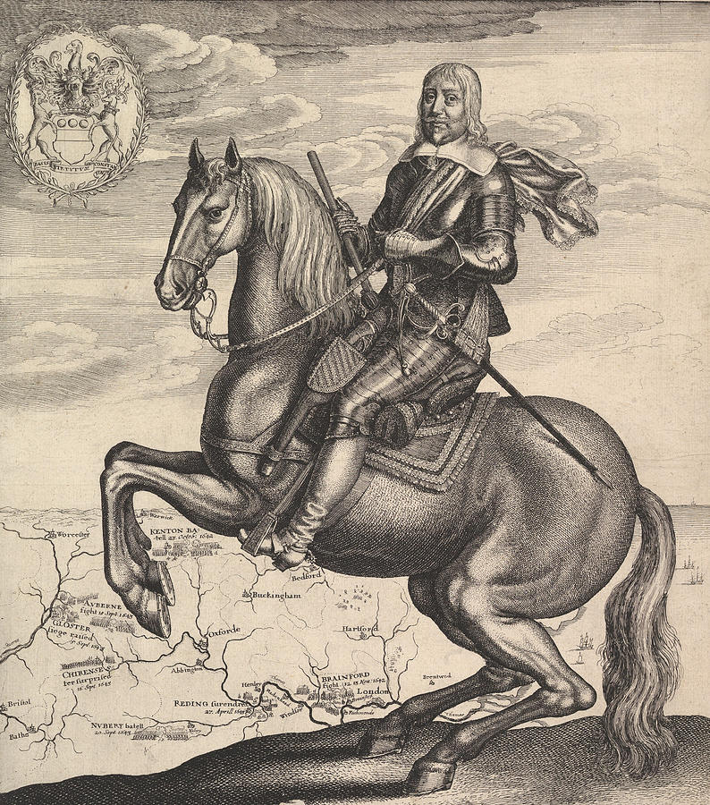 Earl of Essex on Horseback Relief by Wenceslaus Hollar