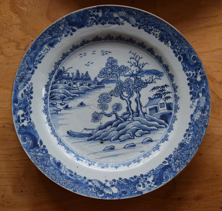 Early 18th Century Chinese Export Blue and White Charger / Plate Photograph by Gaile Griffin Peers