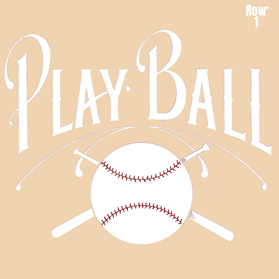 Early 1900s Play Ball Baseball Art Mixed Media by Row One Brand