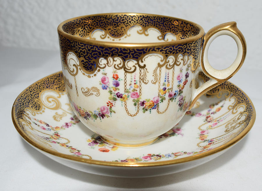 Early 19th Century Davenport Porcelain cup and Saucer Photograph by Gaile Griffin Peers