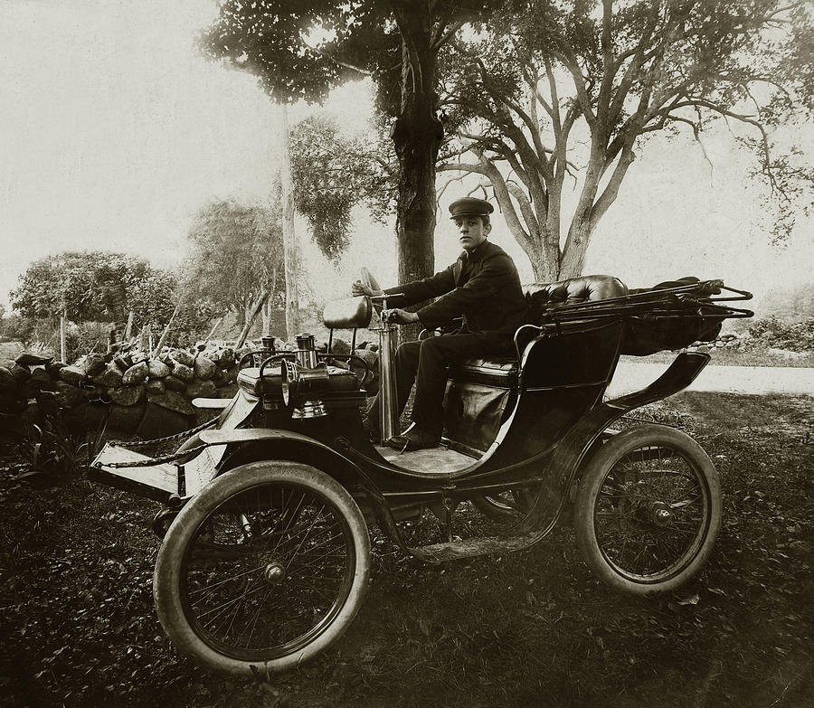 Early automobile Andover MA Photograph by Retrographs