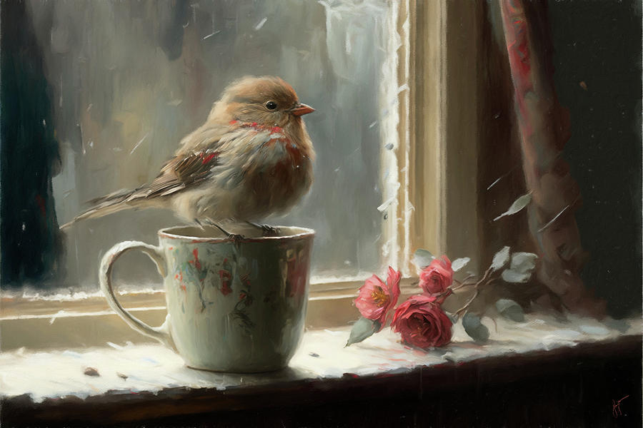 Early Bird 4 Little Finch Painting by Jai Johnson
