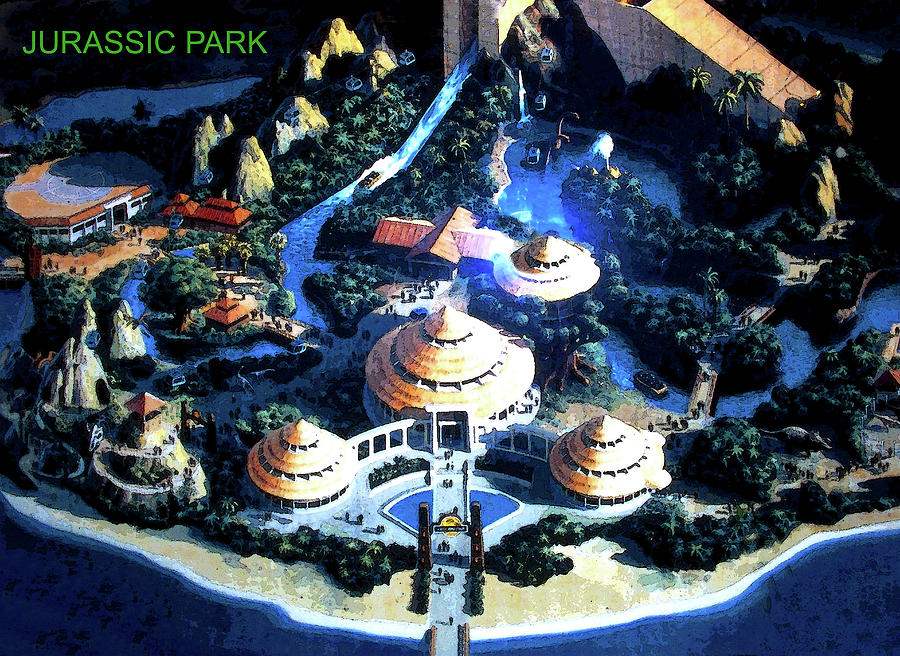 Early concept art for Jurassic Park circa 1990s Mixed Media by David Lee Thompson