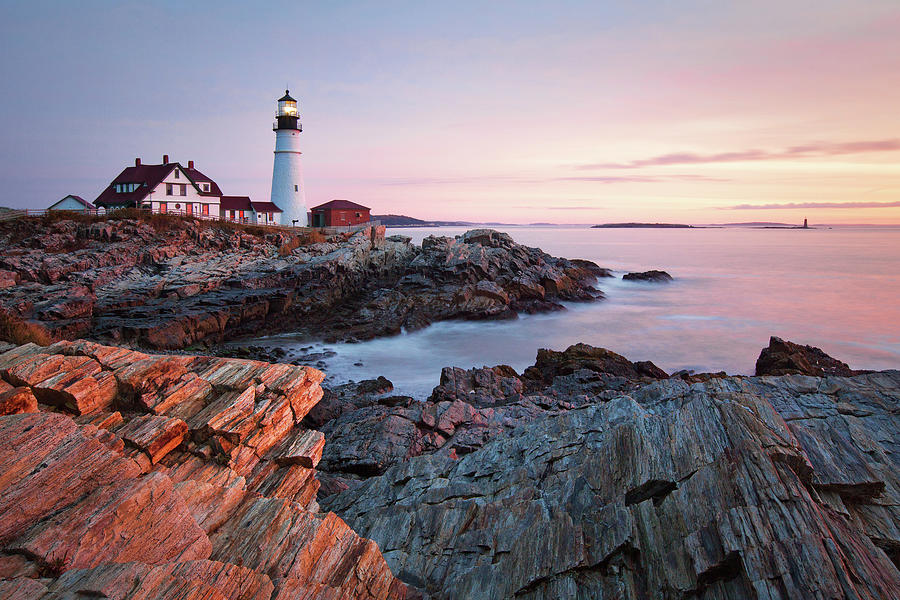 Early Dawn at Portland Head Lighthouse Photograph by Eric Gendron
