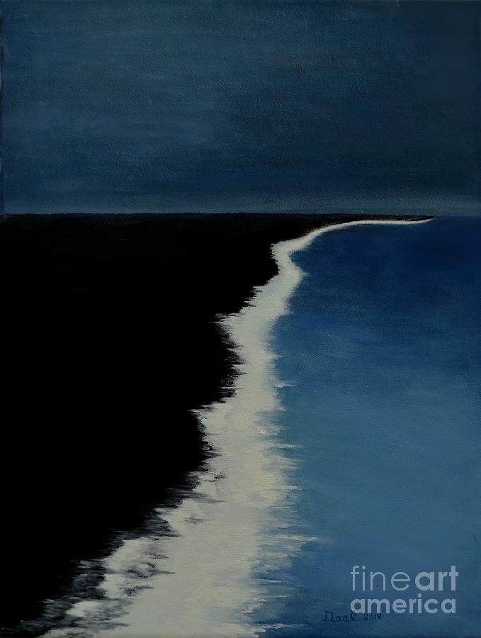 Early Evening At Black Sand Beach Painting