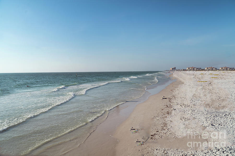Early evening at Clearwater Beach white sands and the Gulf of Me Photograph by Timothy OLeary