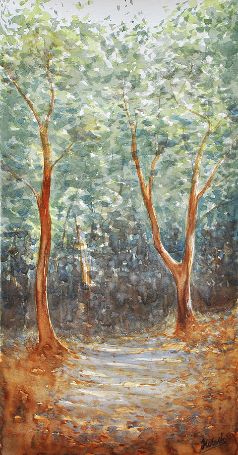Early Fall at Durant Park Painting by Tesh Parekh