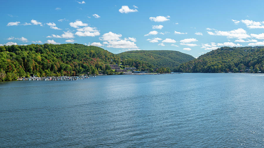 Early fall colors on Cheat Lake in Morgantown WV Photograph by Steven Heap
